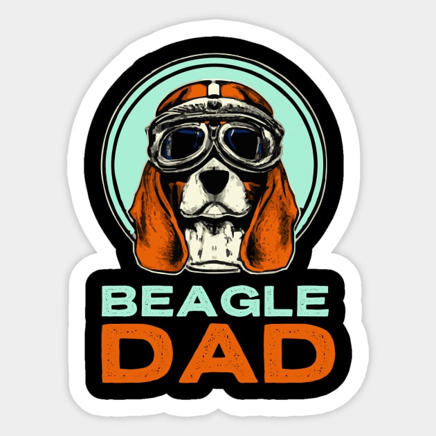 Begale Dad Vintage Dog Owner Retro Dog Father Sticker by BetterManufaktur